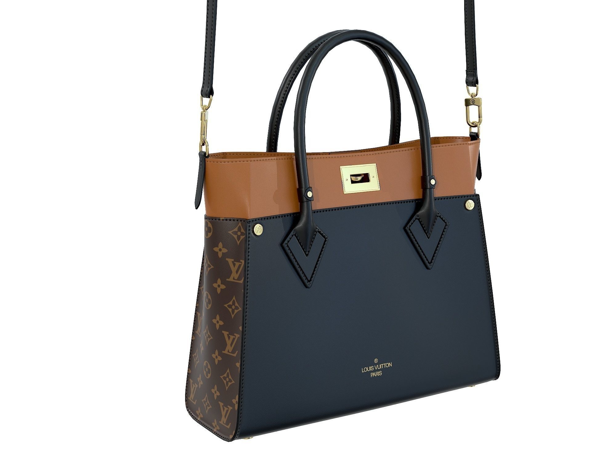 Louis Vuitton On My Side MM Bag 3D Model Collection_7