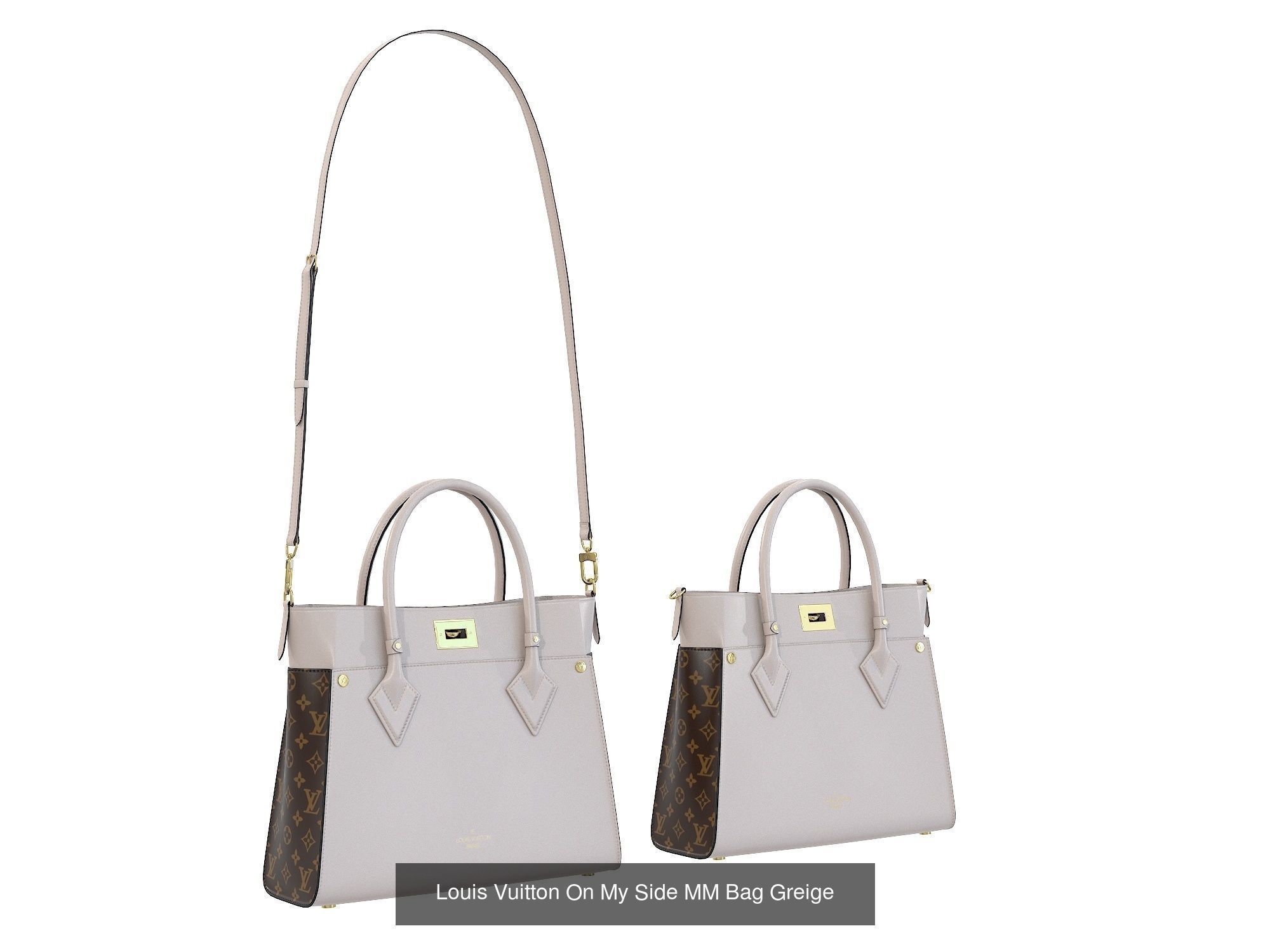 Louis Vuitton On My Side MM Bag 3D Model Collection_4