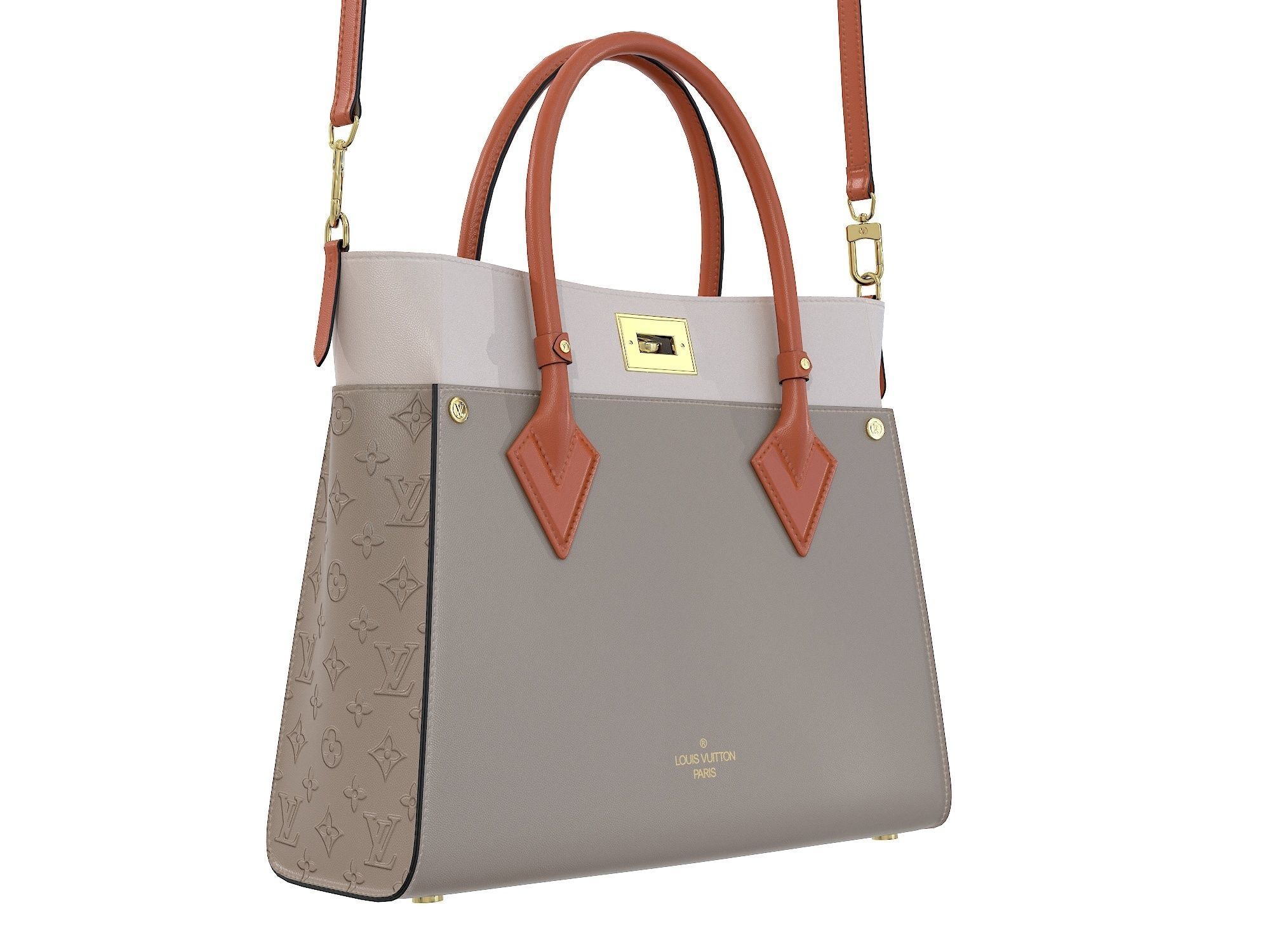 Louis Vuitton On My Side MM Bag 3D Model Collection_13