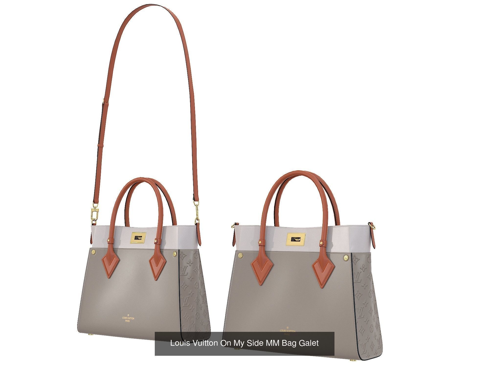 Louis Vuitton On My Side MM Bag 3D Model Collection_2
