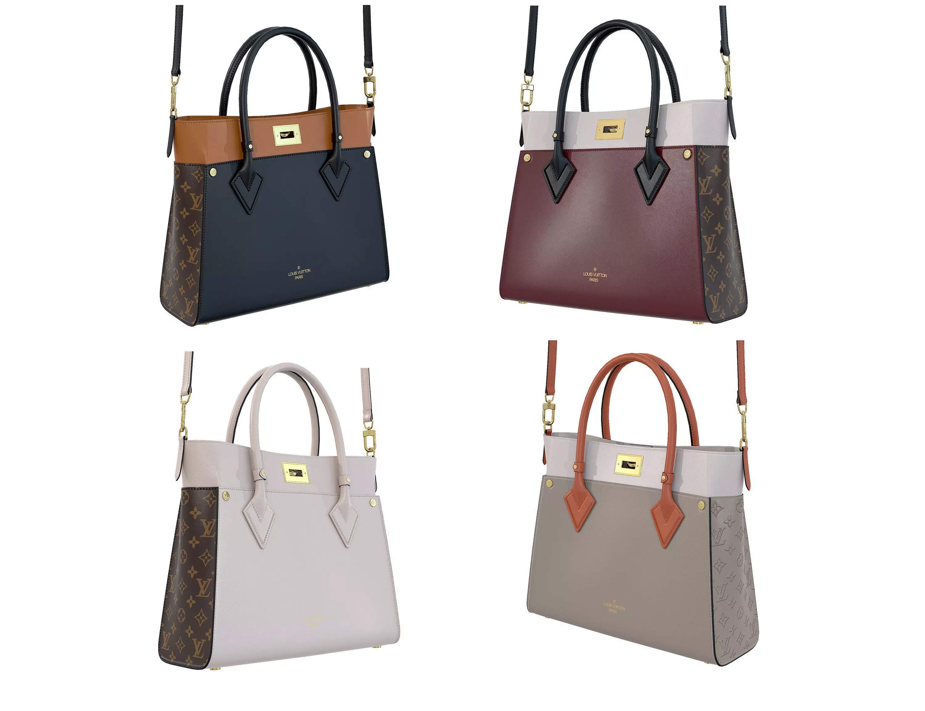 Louis Vuitton On My Side MM Bag 3D Model Collection_0