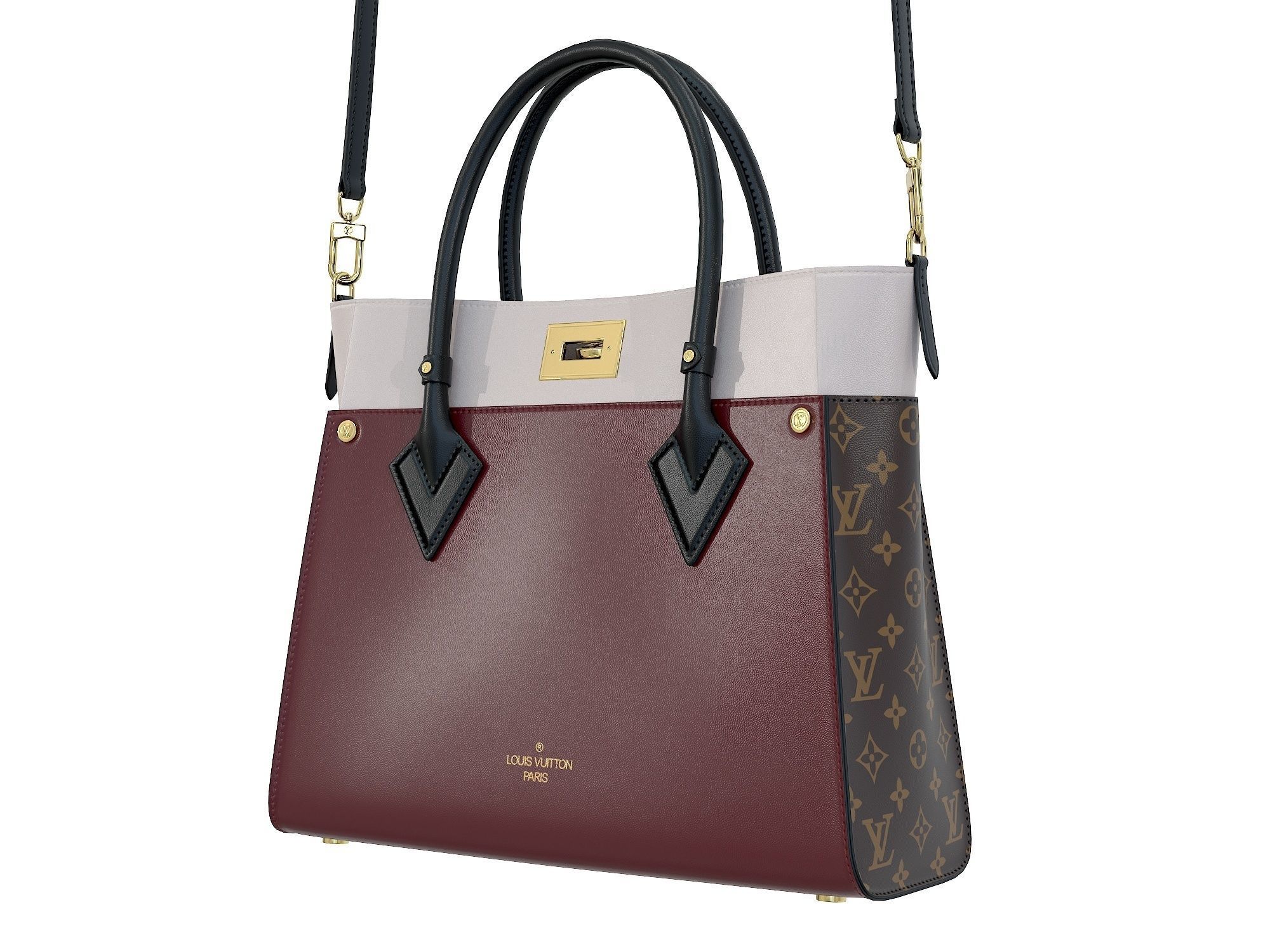 Louis Vuitton On My Side MM Bag 3D Model Collection_16