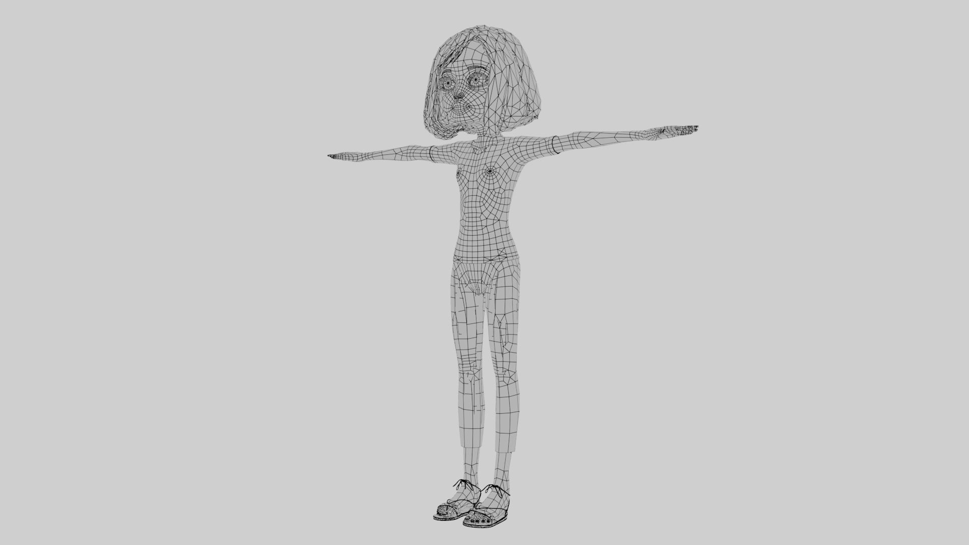 Cartoon Girl Full Rigged 3D Model 3D model_15