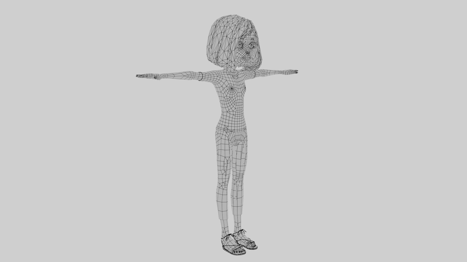 Cartoon Girl Full Rigged 3D Model 3D model_20