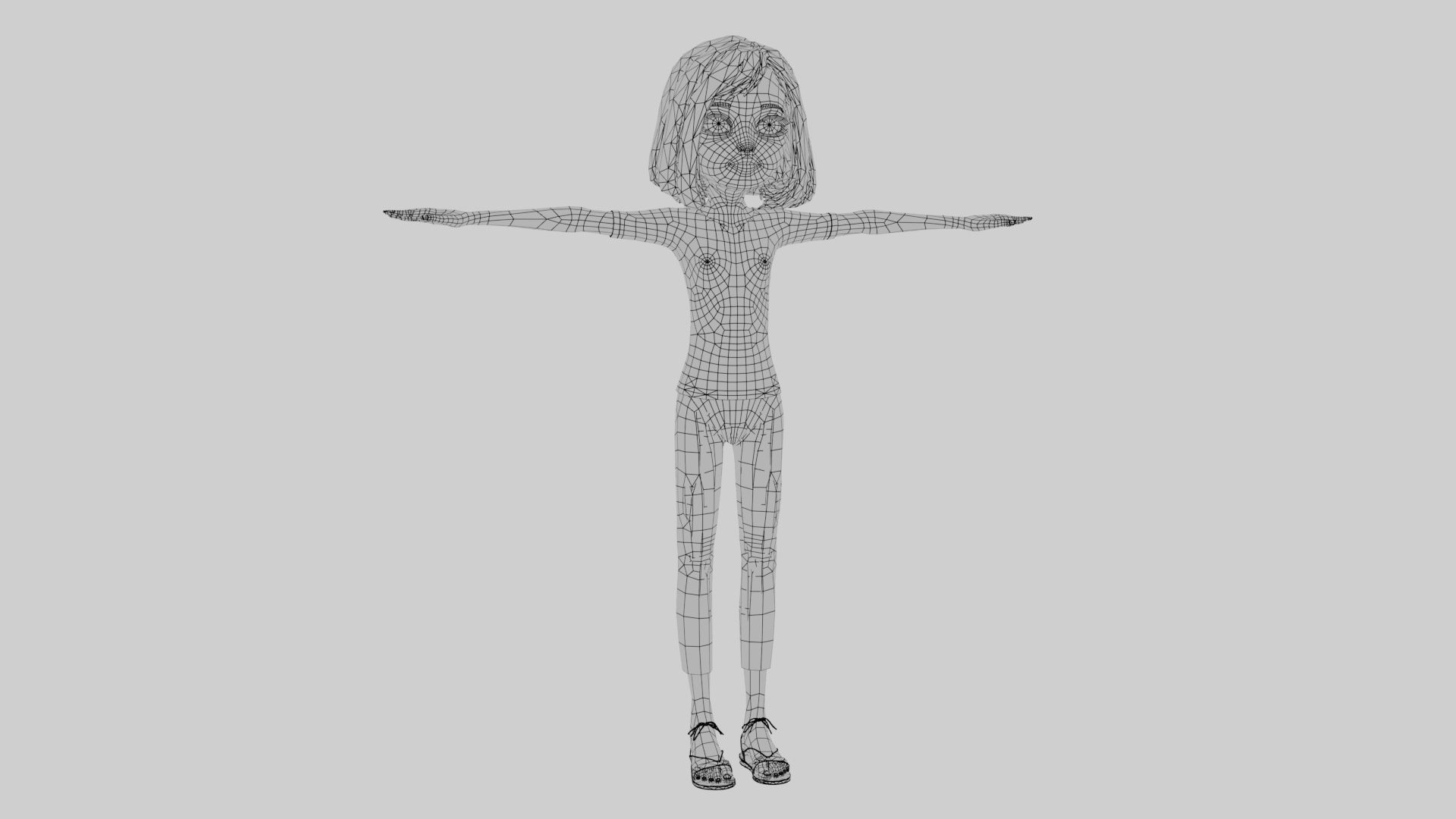 Cartoon Girl Full Rigged 3D Model 3D model_21