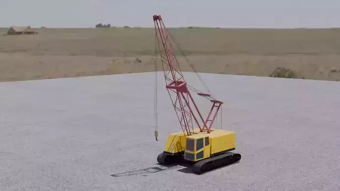 Crawler crane  Low-poly 3D model