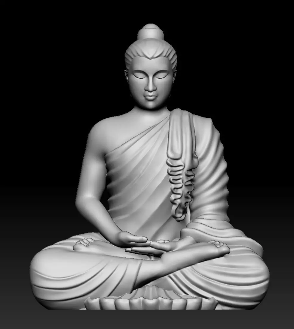 gandhara buddha statue 3D print model_0