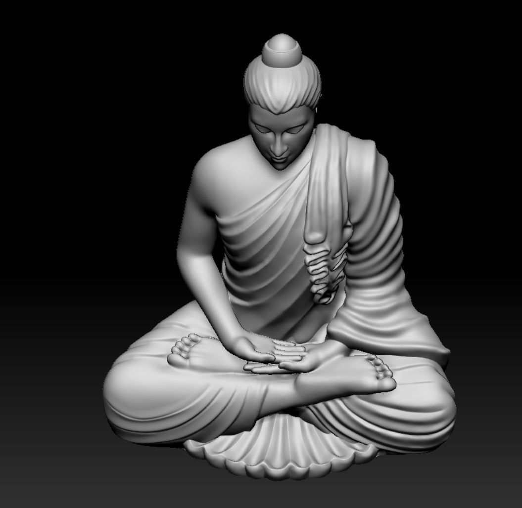 gandhara buddha statue 3D print model_10