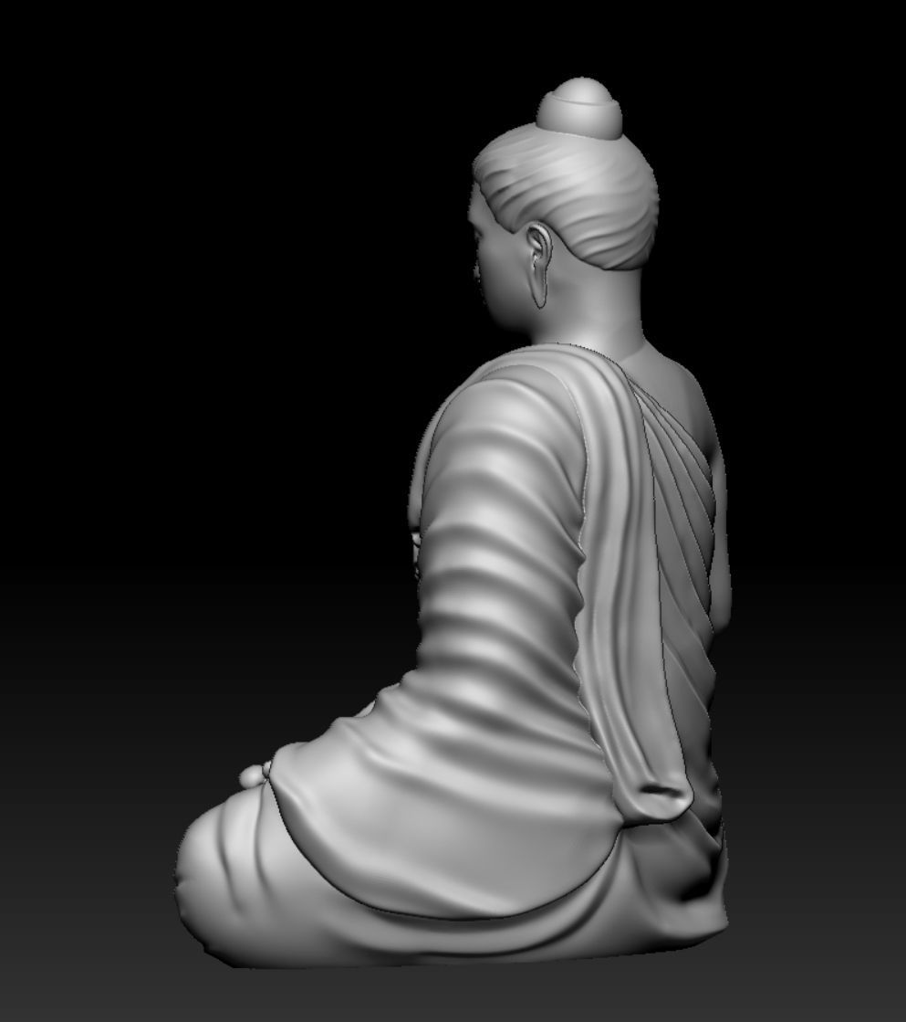 gandhara buddha statue 3D print model_4