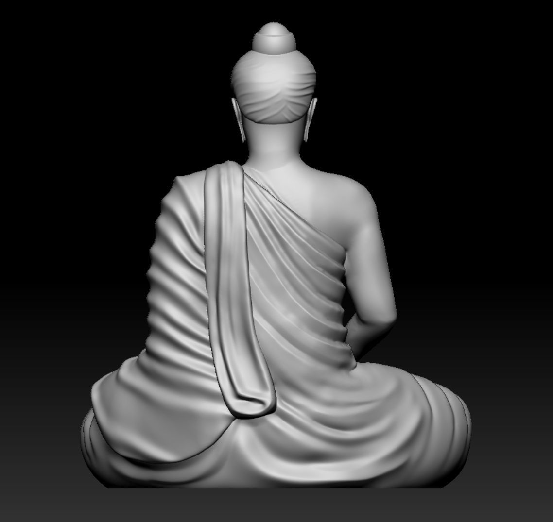 gandhara buddha statue 3D print model_6