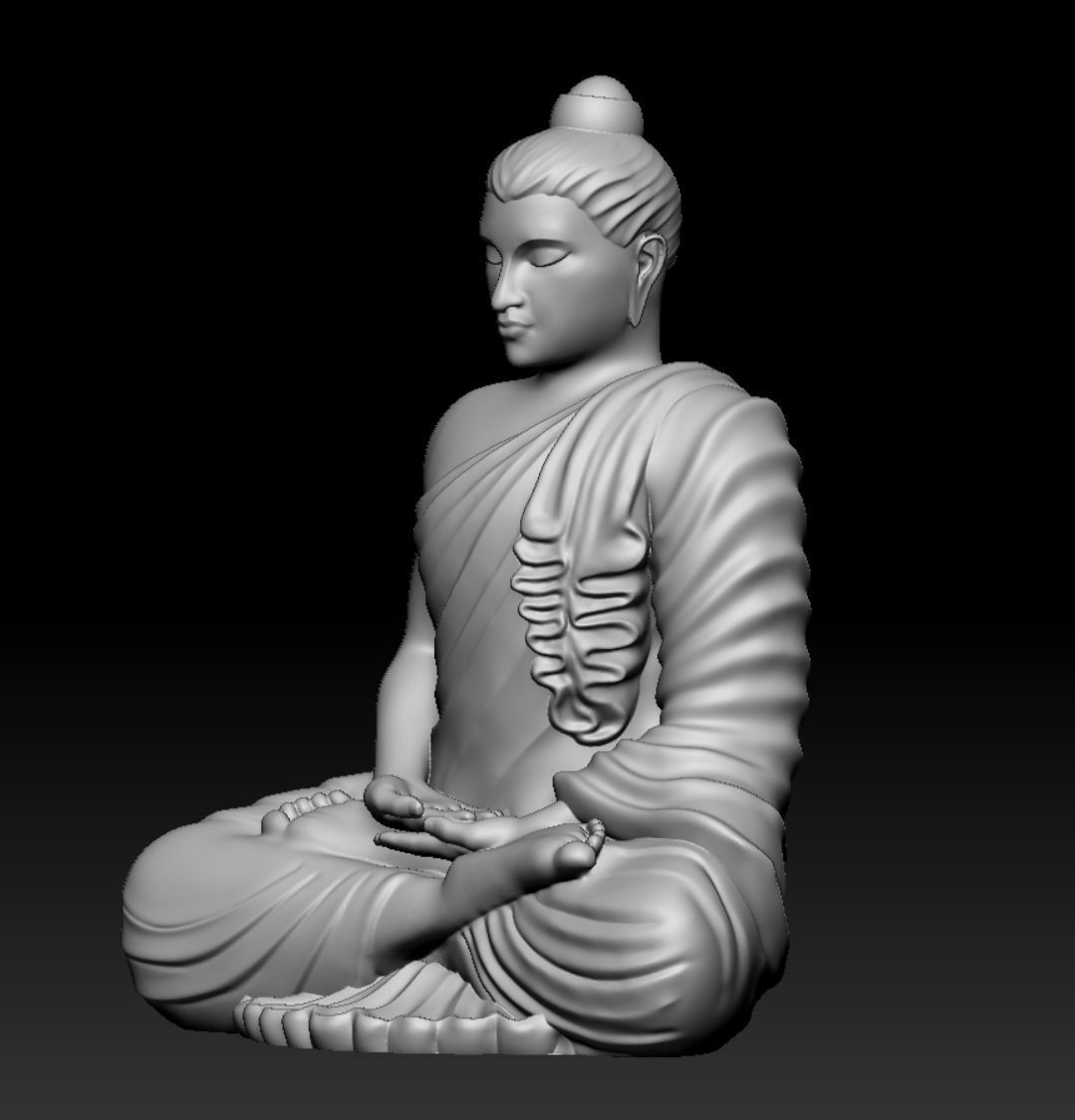 gandhara buddha statue 3D print model_1
