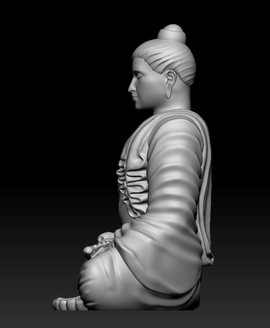 gandhara buddha statue 3D print model_3