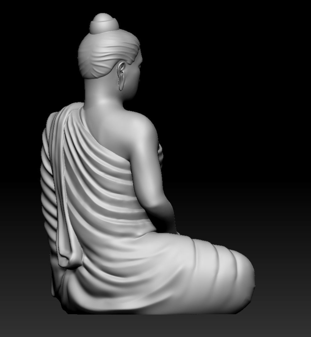 gandhara buddha statue 3D print model_7
