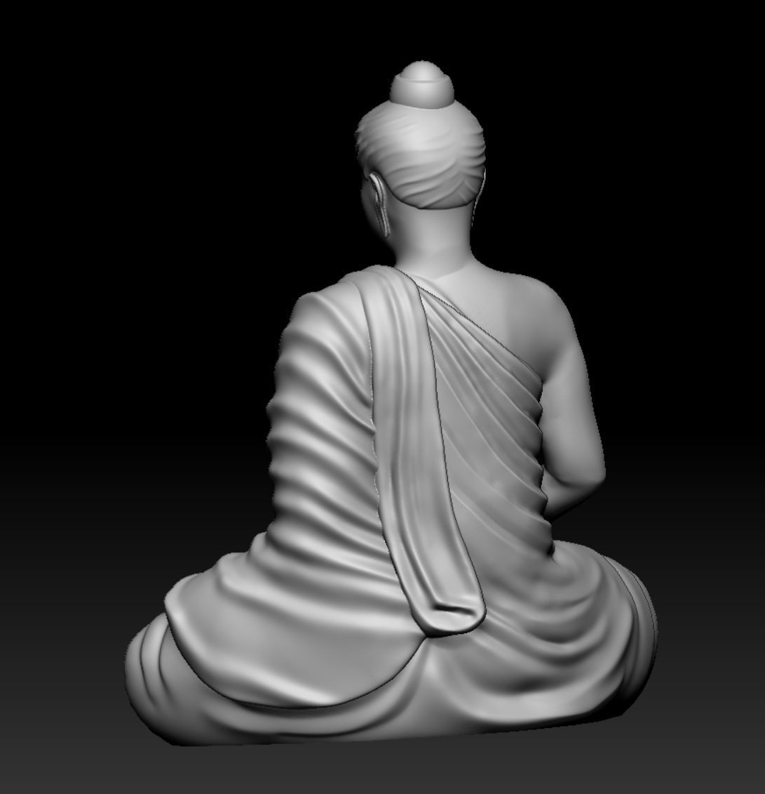 gandhara buddha statue 3D print model_5