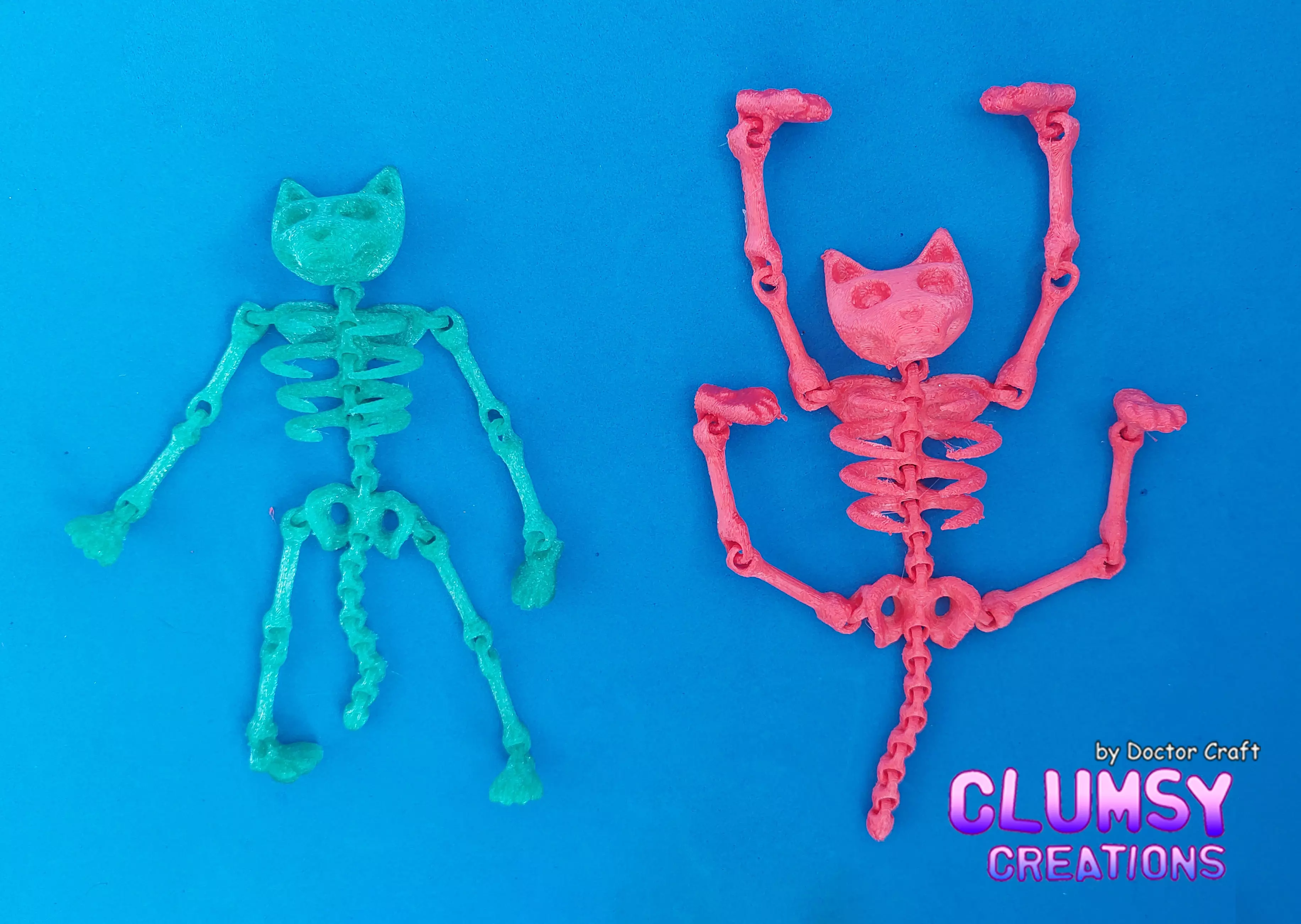 CLUMSY PRINT-IN-PLACE SKELETON CAT FLEXI HALLOWEEN 3D print model_0