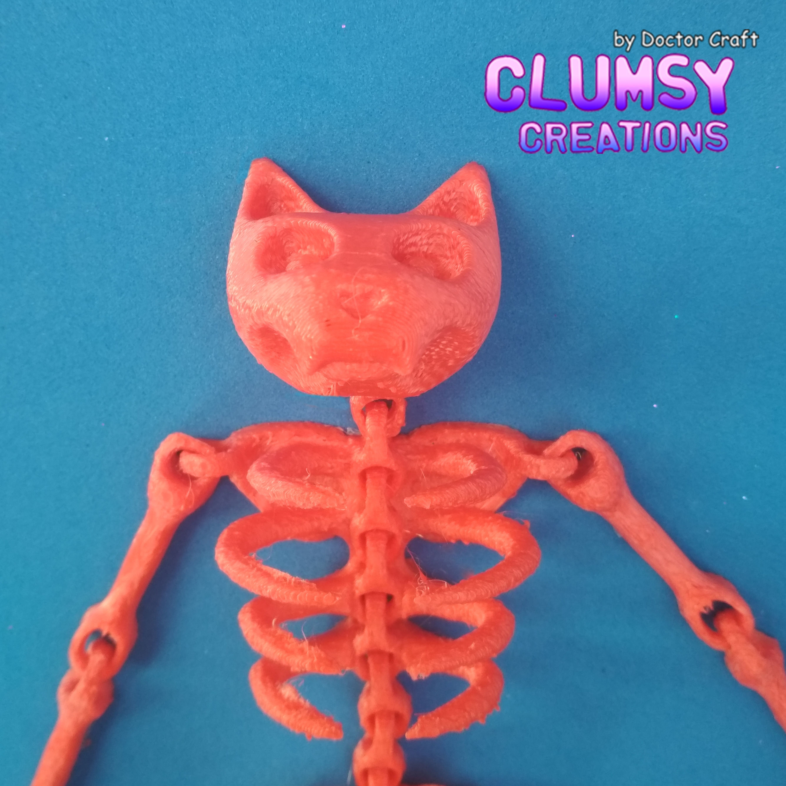 CLUMSY PRINT-IN-PLACE SKELETON CAT FLEXI HALLOWEEN 3D print model_2