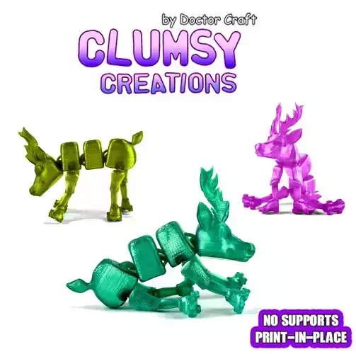 CLUMSY DEER TRINKET FLEXI 3D print model