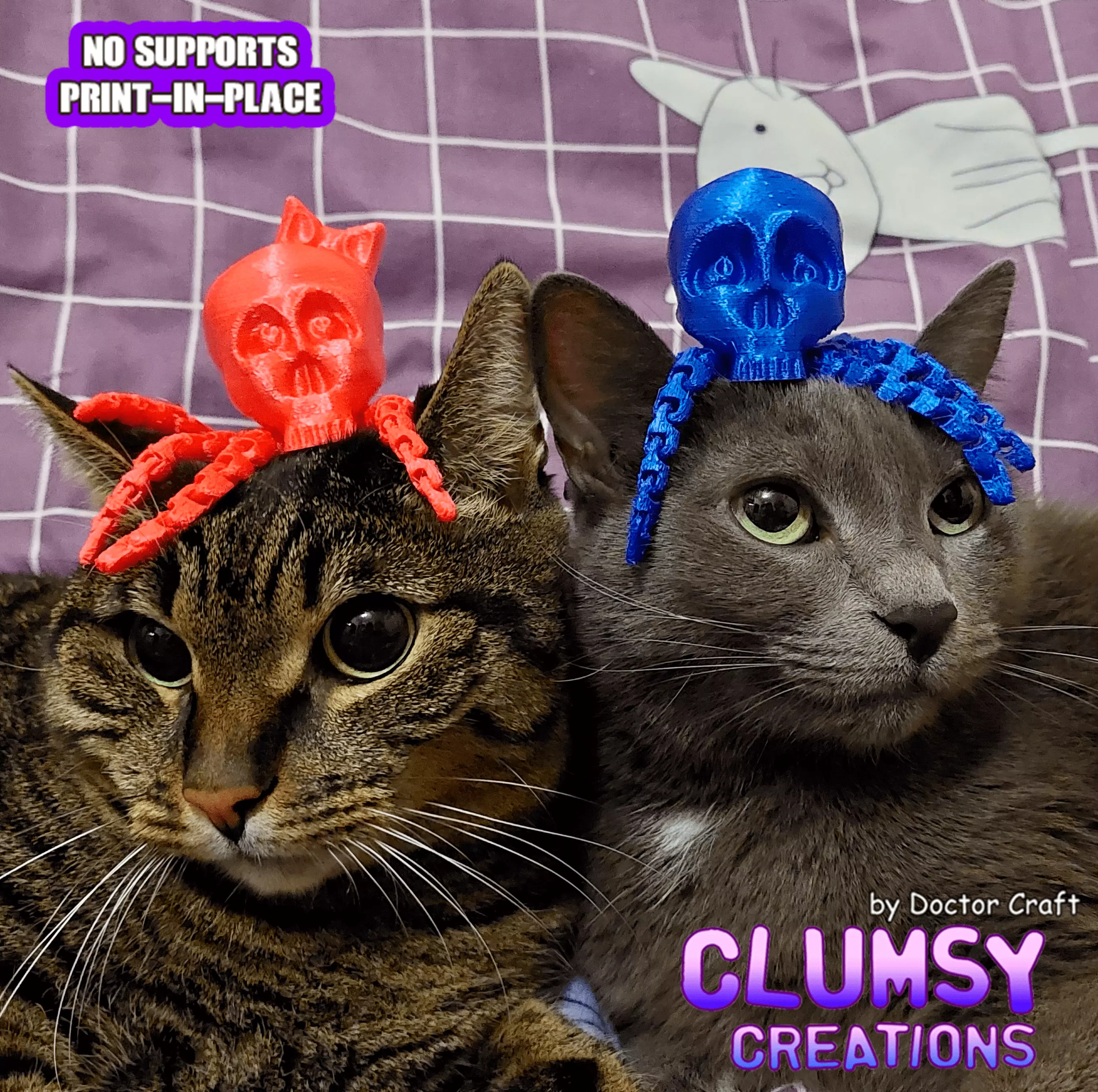 FLEXI OCTOPUS HALLOWEEN SKULL 3D print model_0