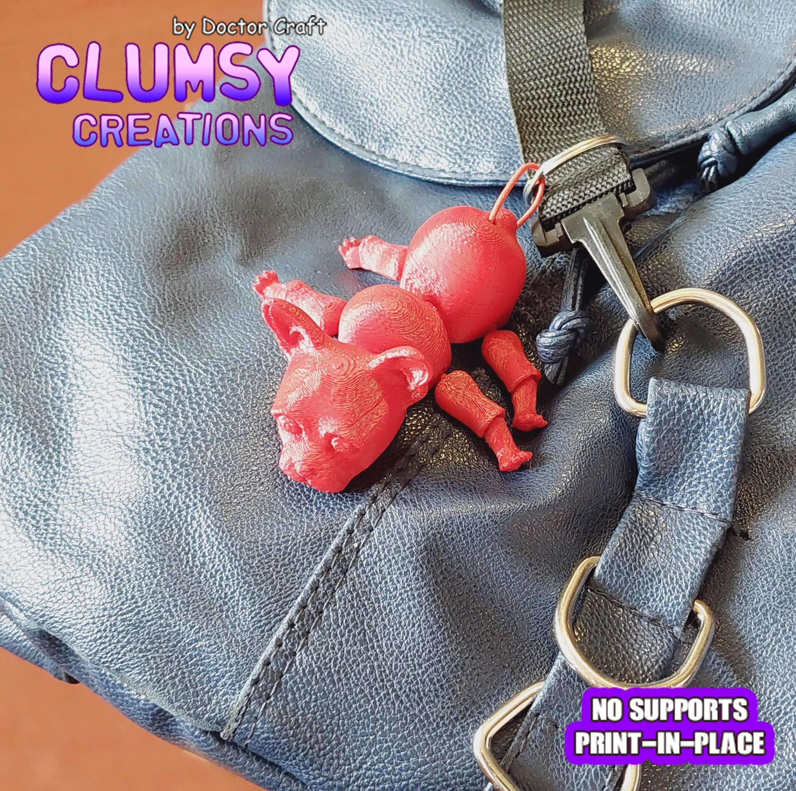 CLUMSY FRENCH BULLDOG TRINKET FLEXI 3D print model_2