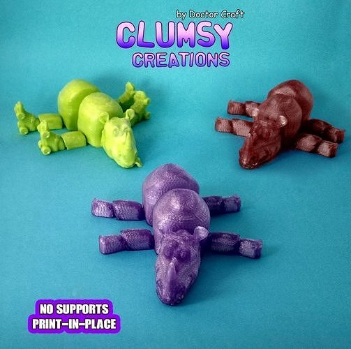 CLUMSY RHINO TRINKET FLEXI 3D print model