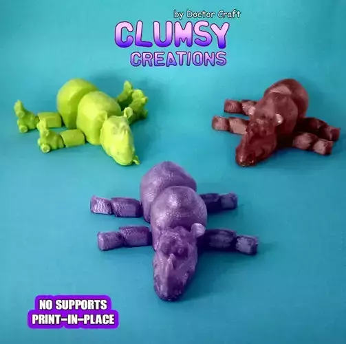 CLUMSY RHINO TRINKET FLEXI 3D print model