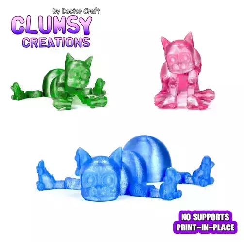 CLUMSY CAT TRINKET FLEXI 3D print model