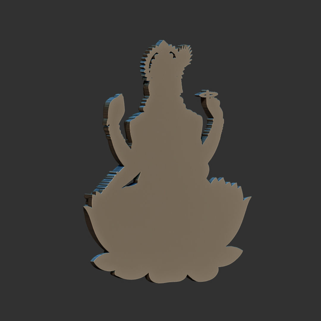 Lord Vishnu On Lotus  3D print model_3