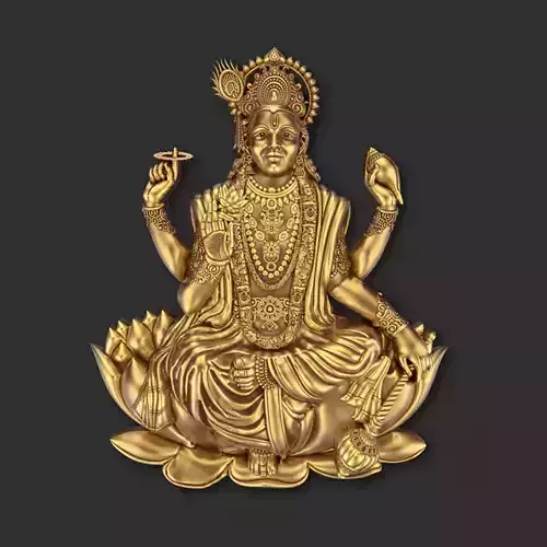 Lord Vishnu On Lotus  3D print model