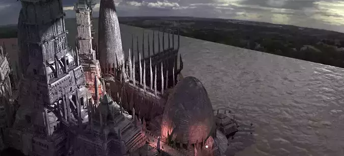 Sci Fi 2087 base compound 3D model