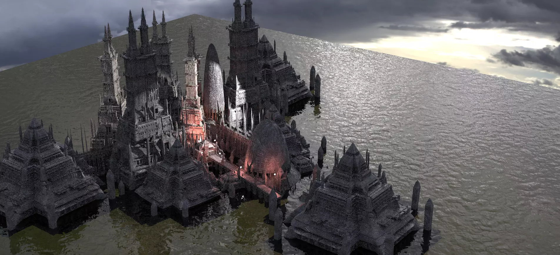 Dark Egyptian Future Kit bash 3D model_0