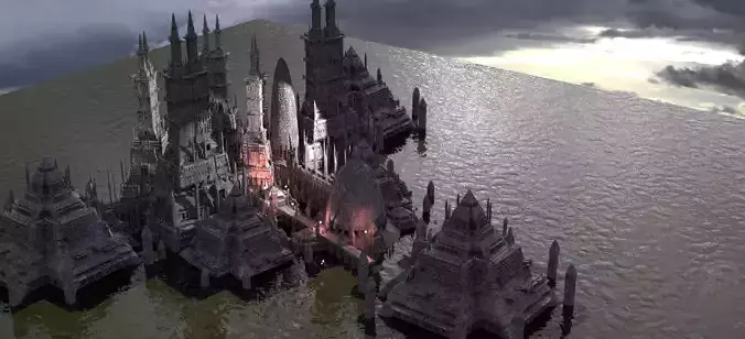 Dark Egyptian Future Kit bash 3D model