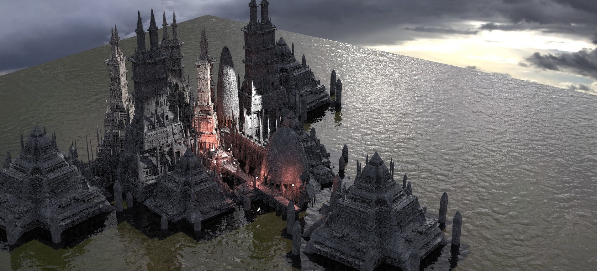 Dark Egyptian Future Kit bash 3D model_1