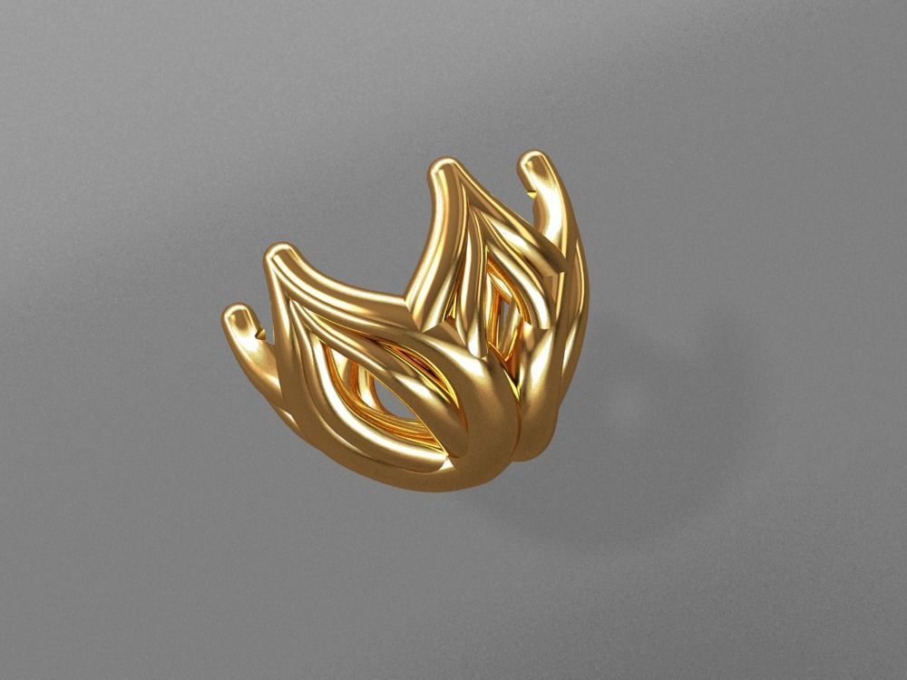 solitaire ring head lotus shape engagement stud earrings package 3D print model_3