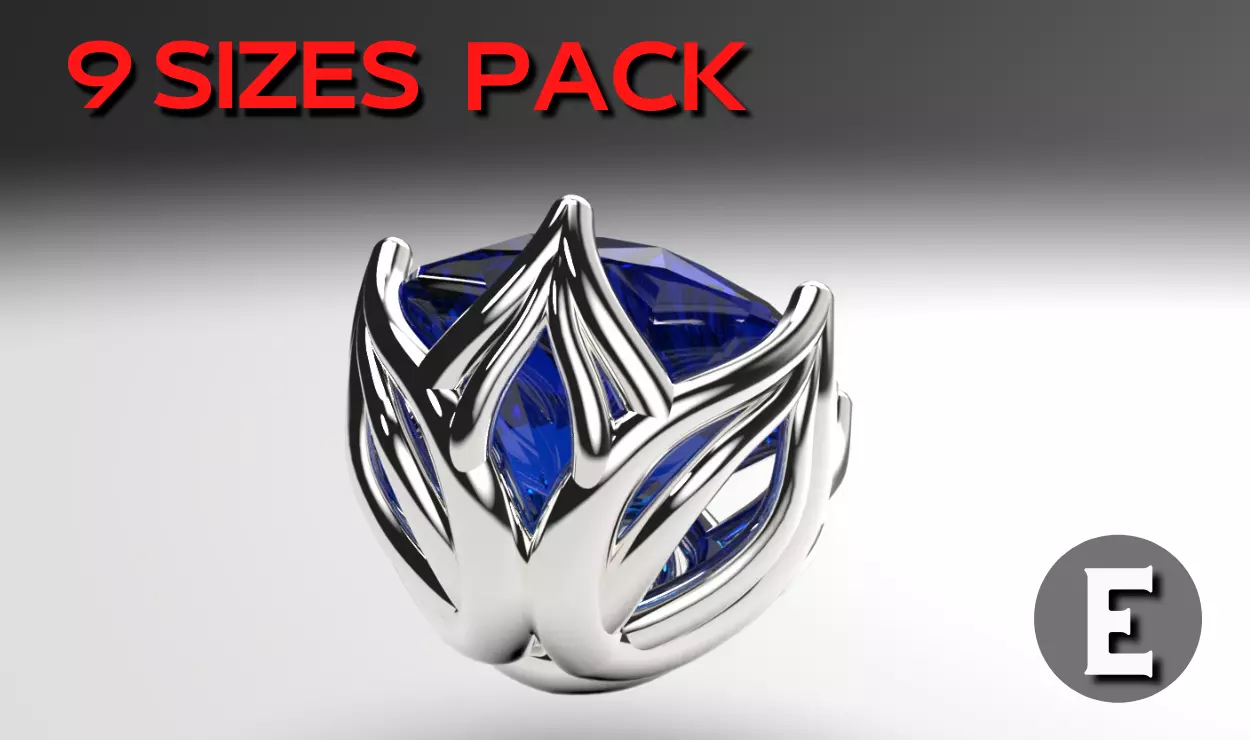 solitaire ring head lotus shape engagement stud earrings package 3D print model_0