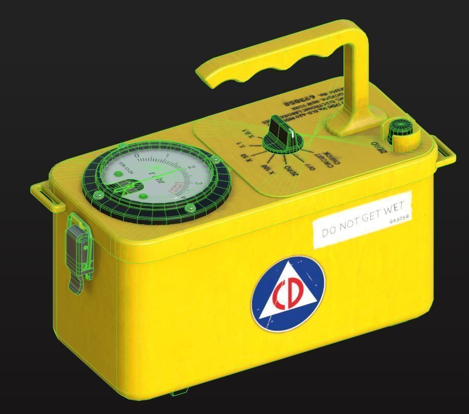 Radiation Meter Low-poly 3D model_8