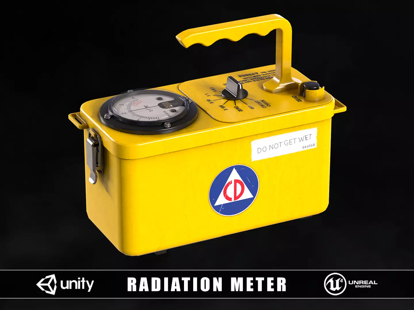 Radiation Meter Low-poly 3D model_0