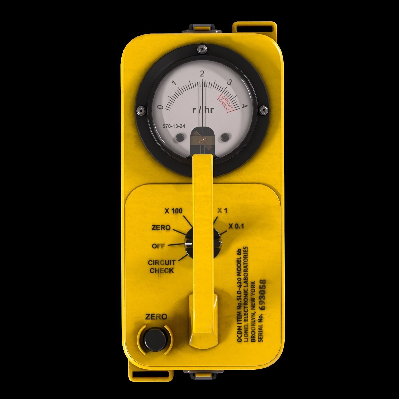 Radiation Meter Low-poly 3D model_4