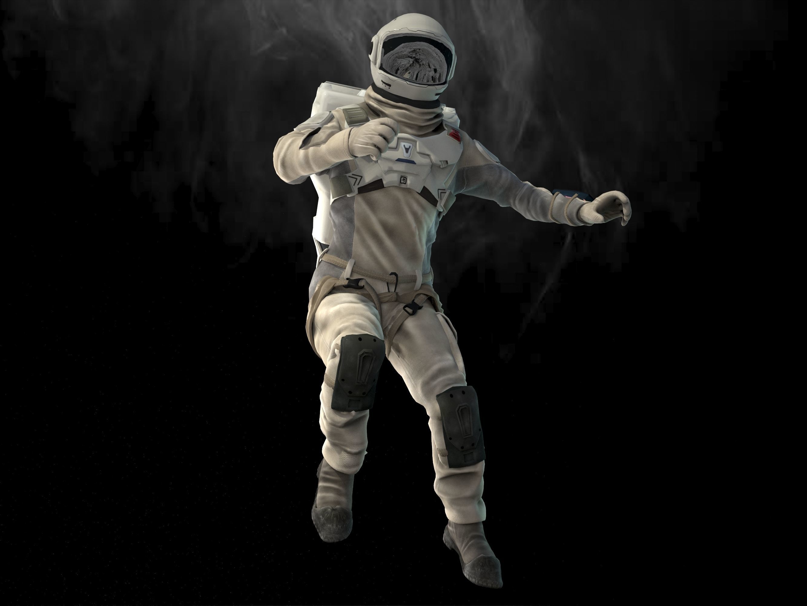 Astronaut from Silent Sea Low-poly 3D model_4