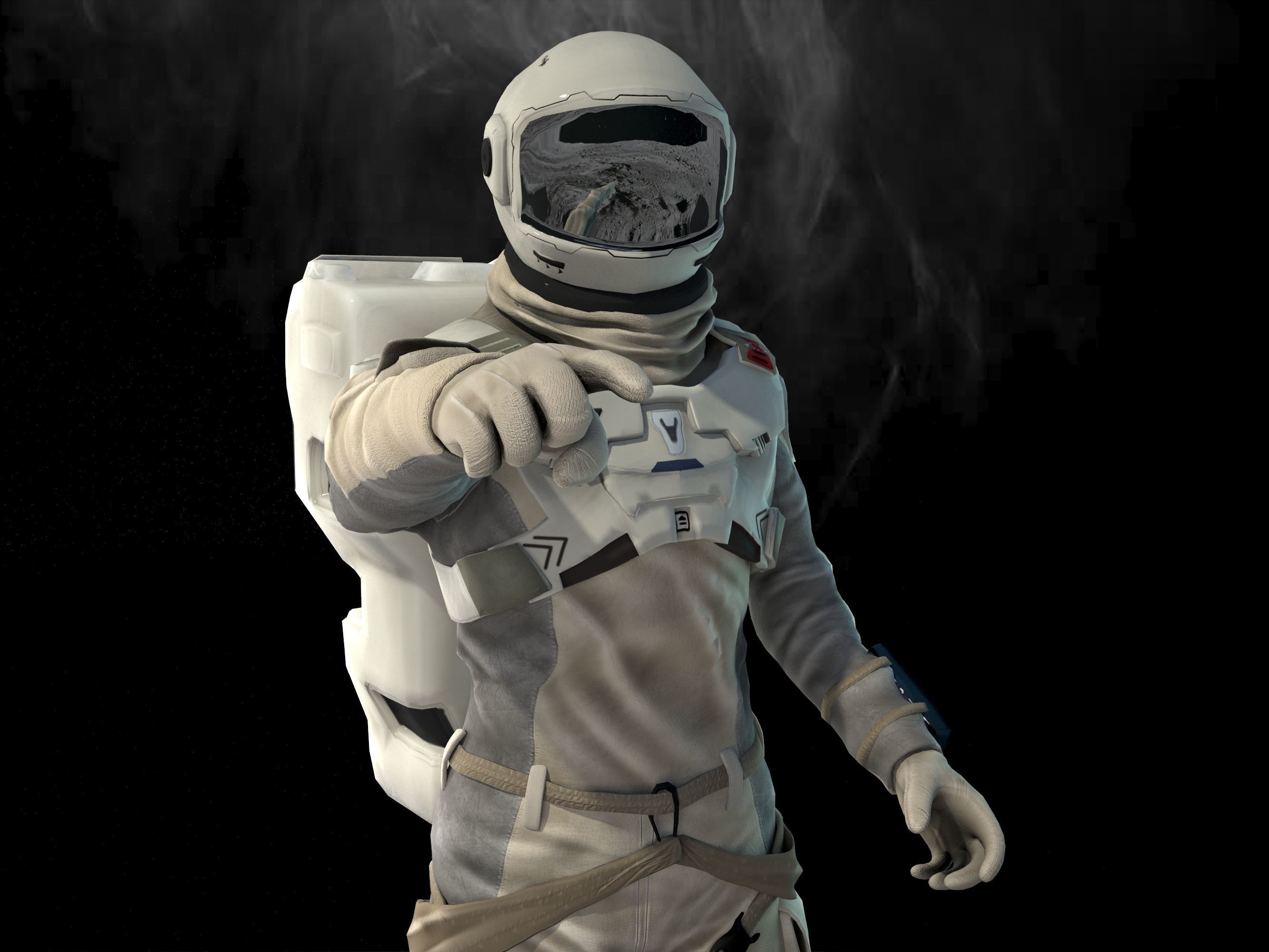 Astronaut from Silent Sea Low-poly 3D model_5