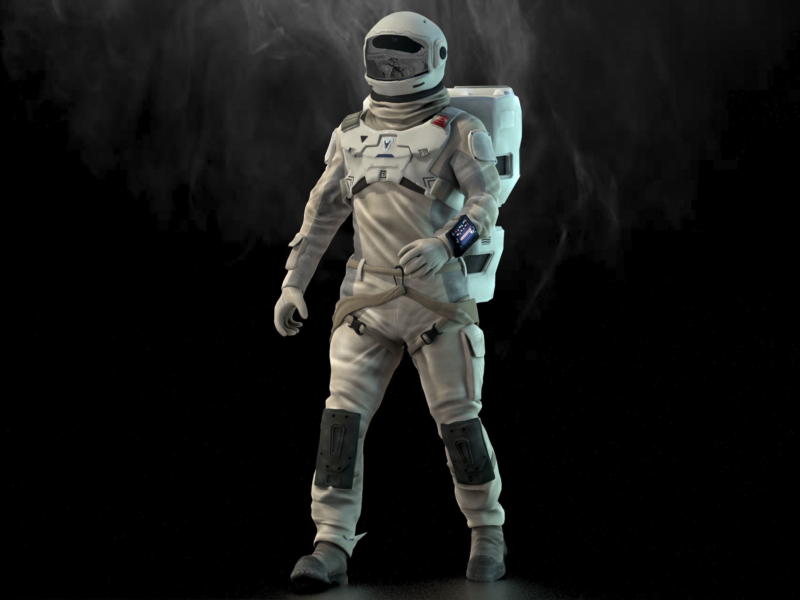 Astronaut from Silent Sea Low-poly 3D model_2
