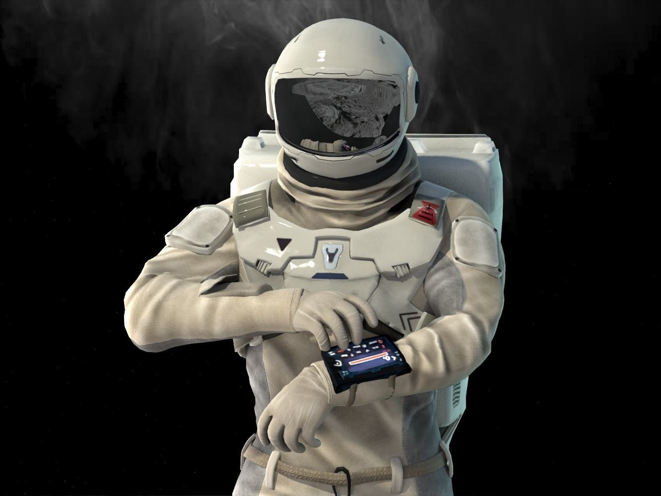 Astronaut from Silent Sea Low-poly 3D model_1
