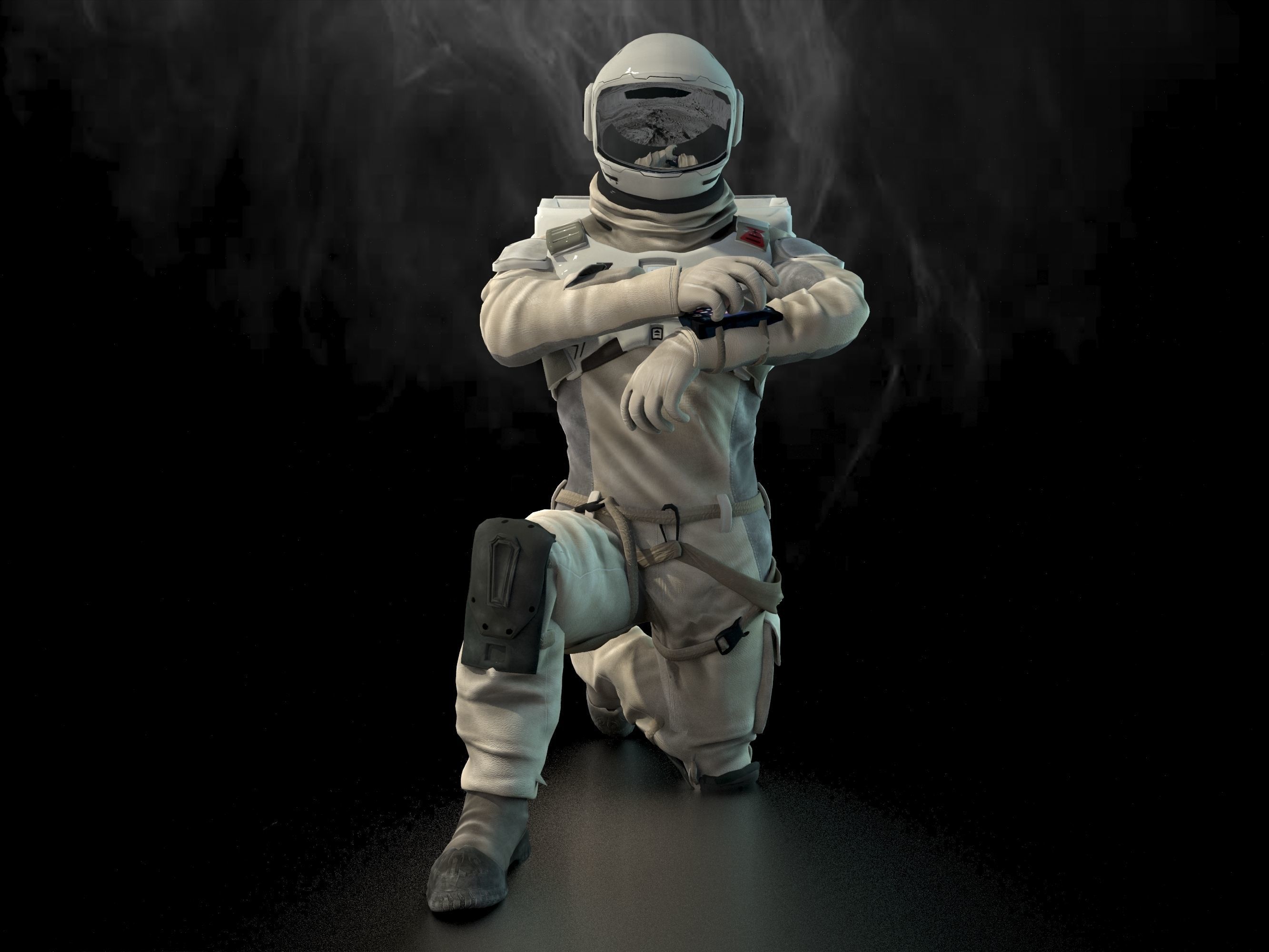 Astronaut from Silent Sea Low-poly 3D model_7