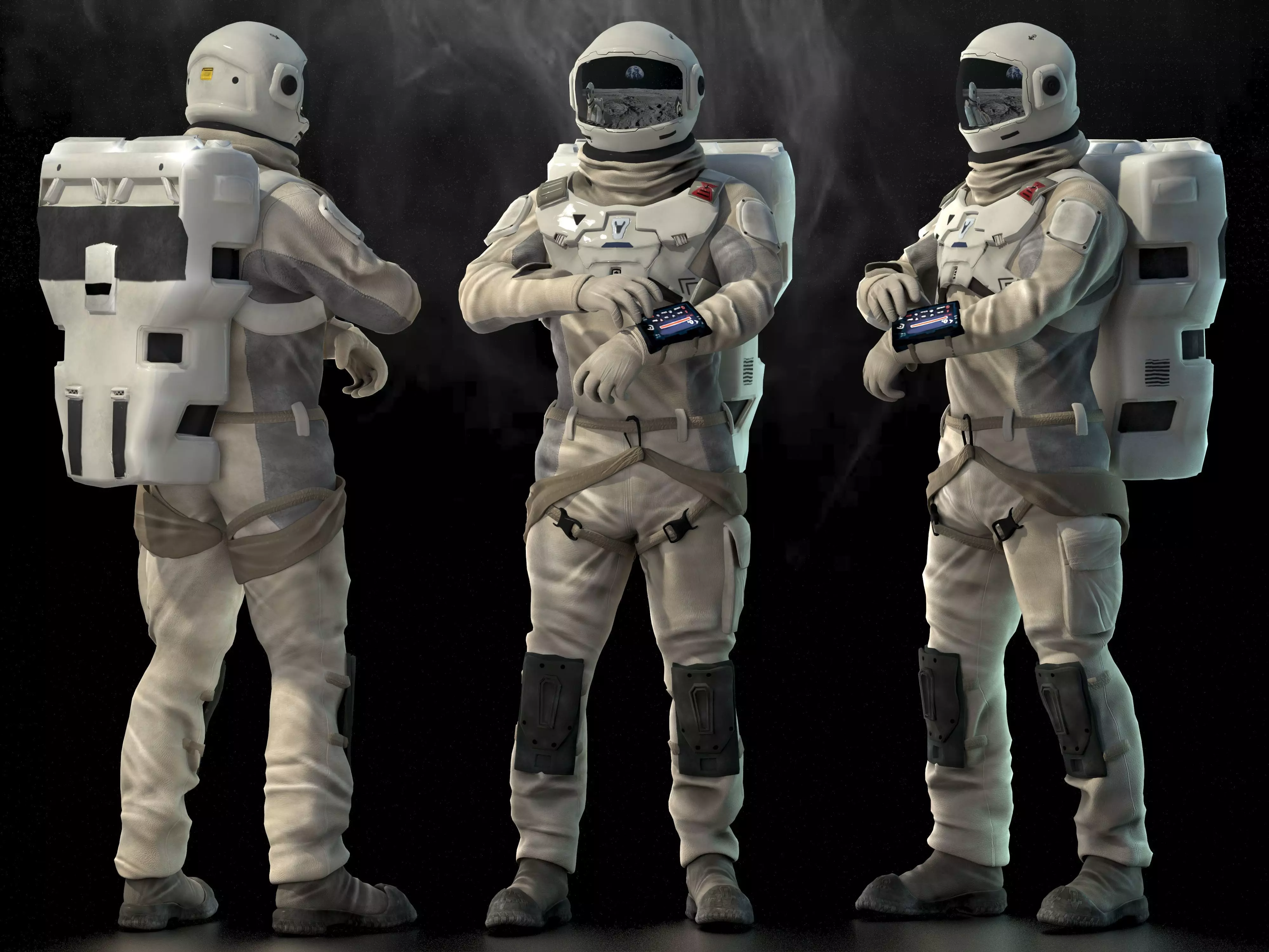 Astronaut from Silent Sea Low-poly 3D model_0