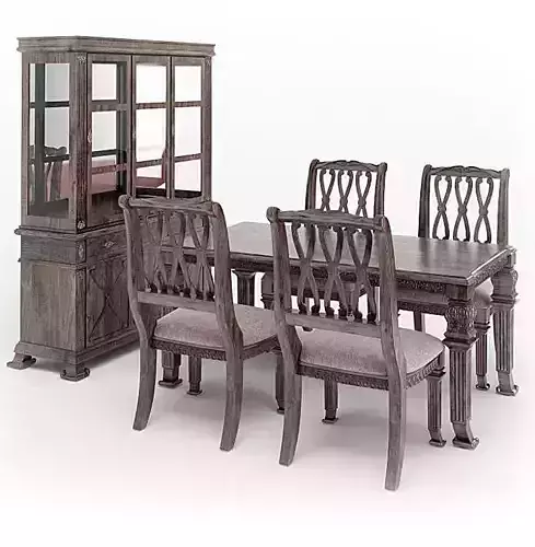 Dark Wood Dining Room Set