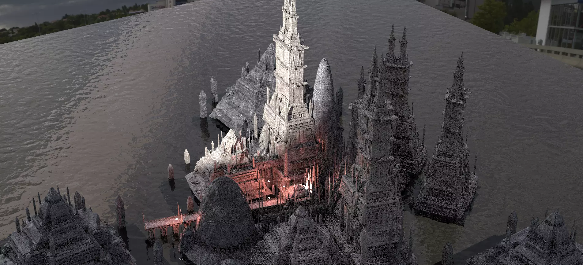 Egyptian City Far Future Towers  3D model_0