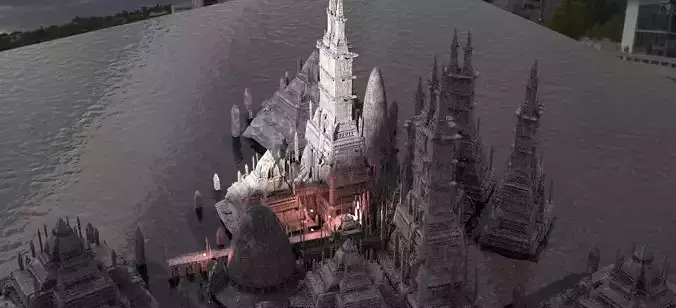 Egyptian City Far Future Towers  3D model