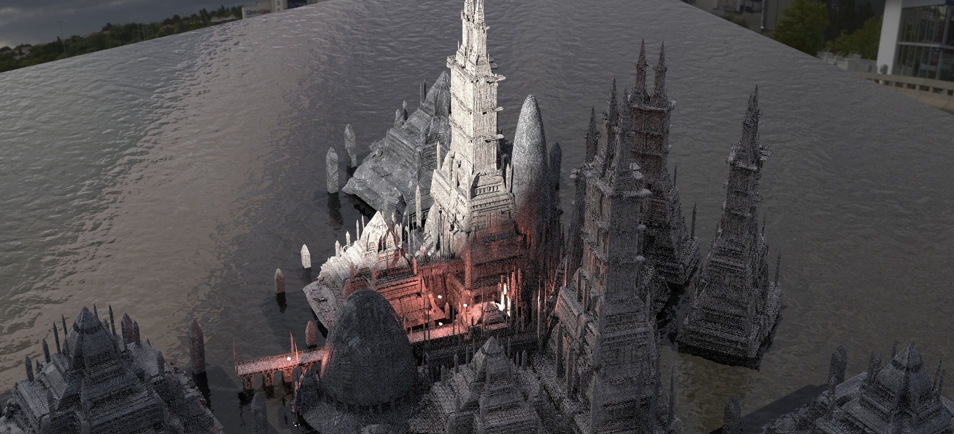 Egyptian City Far Future Towers  3D model_1