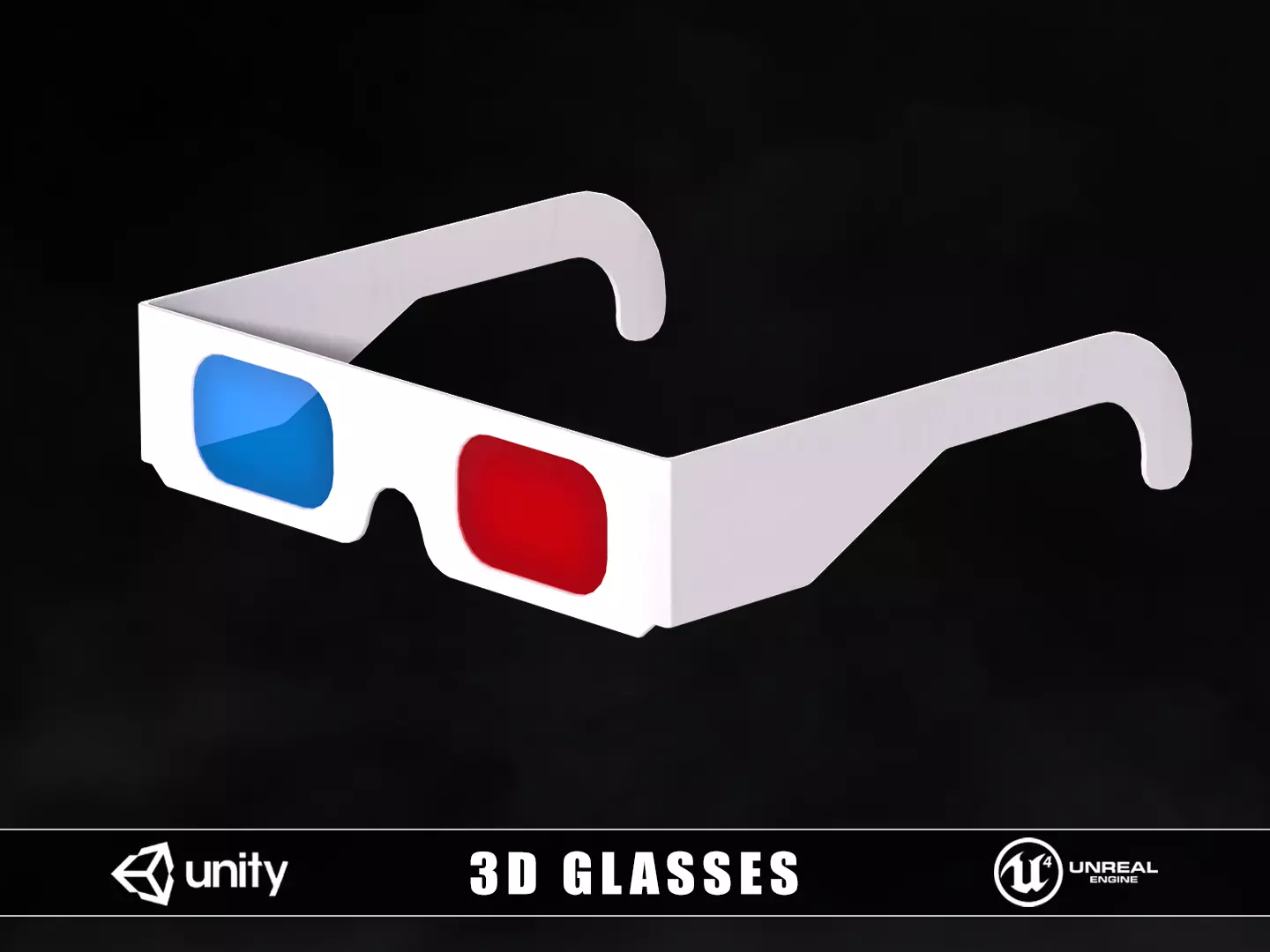 3D Glasses Low-poly 3D model_0
