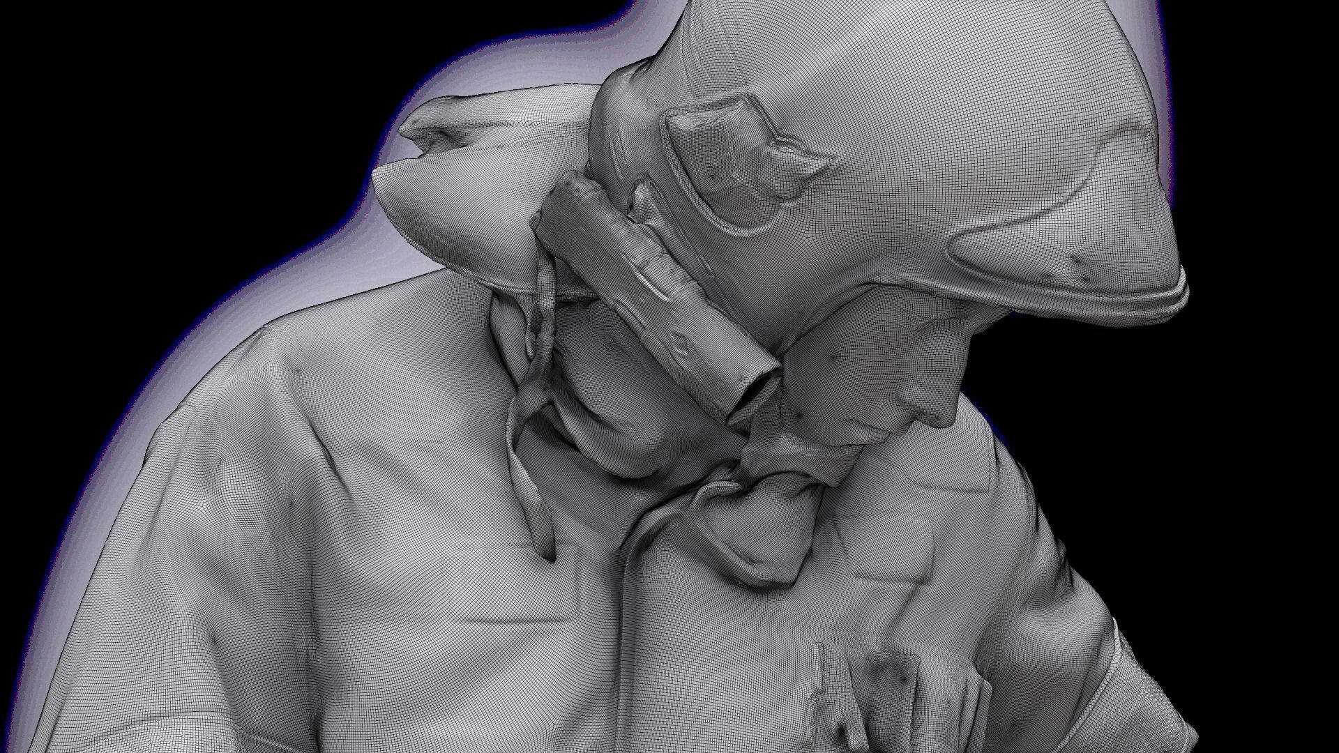 Cleaned 3D scan Sam Atkins Fireman Standing 3D model_14