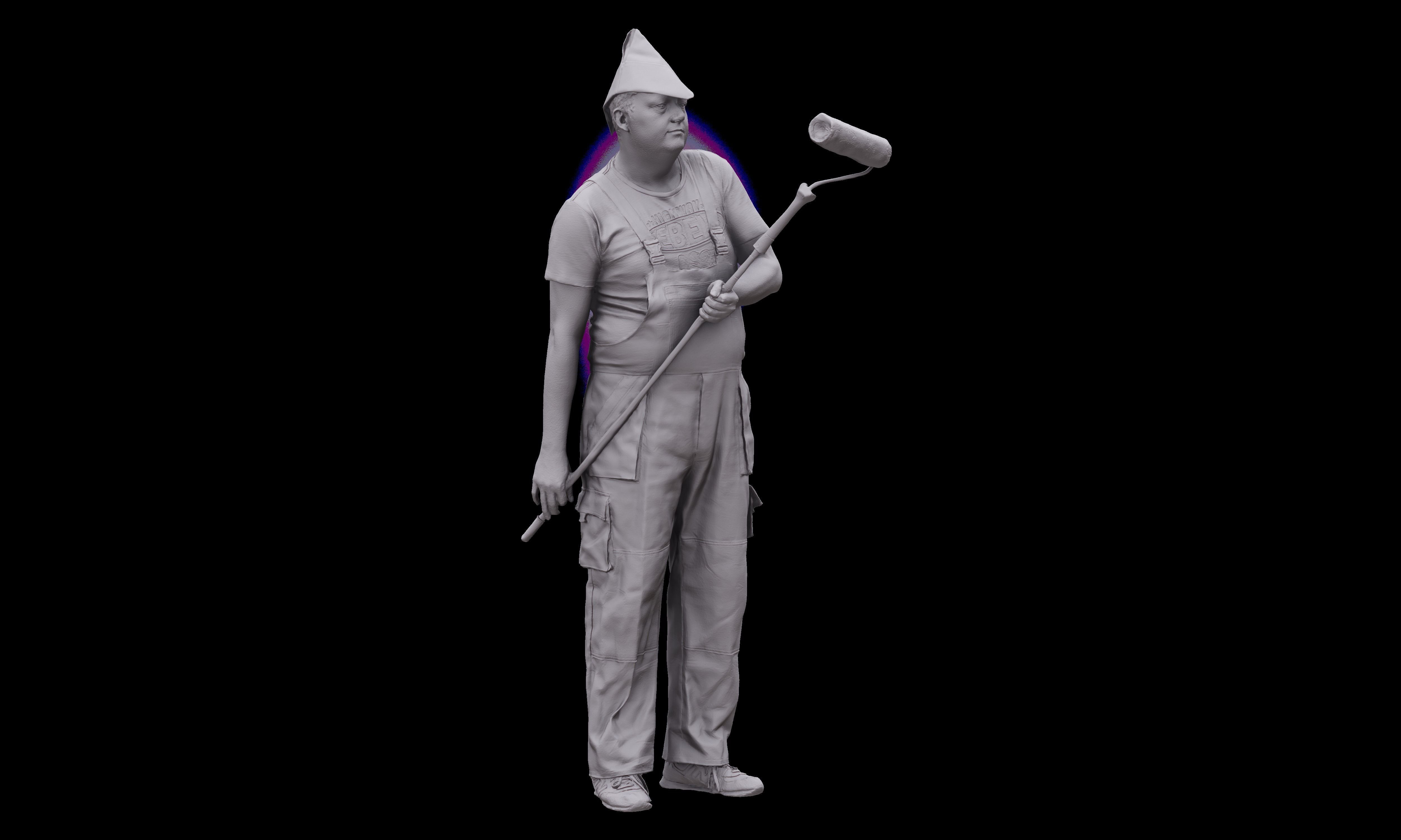 Cleaned 3D scan Agustin Wilkerson Painter Standing 3D model_10